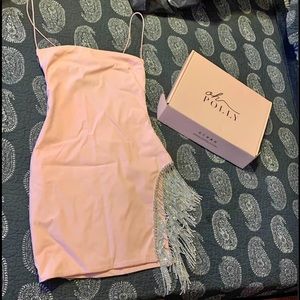 Oh Polly pink mini dress with side slit
